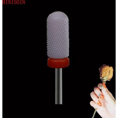 10 pcs Pink Ceramic Nail Drill Bit - Smooth Top Bit