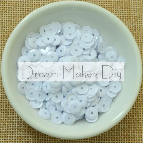 100g/lot Solid White Color 4/6/8/10mm CUP Round PVC Loose Sequins Paillettes Sewing Wedding Craft Garment Accessories Kids Diy