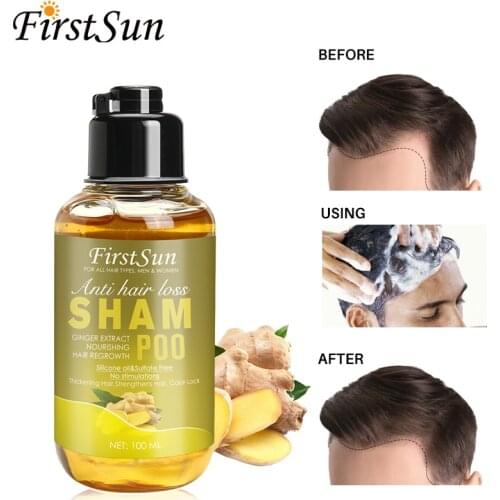 100ml Organic Natural Ginger Hair Growth Shampo Anti Hair Loss Treatment Hair Shampoo for Women and Men Repair Hair Care