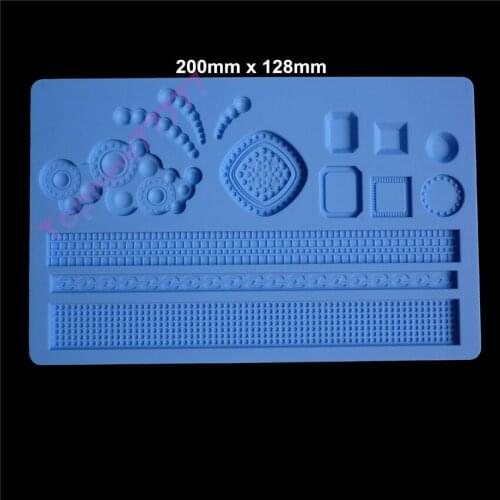 100% SGS Silicone Geometry Lace Mold Edgings Model DIY Fondant Cake Tools 2142