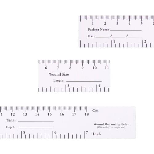 100 Pack Wound Measuring Tape Me dical Medimeter 18cm / 7'' Educare Wound Ruler