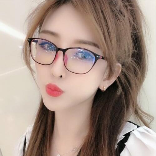 Clear Computer Female Men Anti-blue Light Glasses Frame Fashion Plastic Retro Glasses Oval Women Transparent Eyeglasses