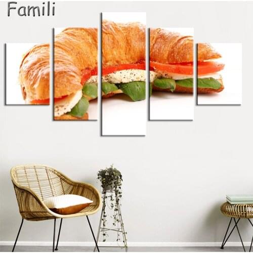 5Panel Kitchen Food Pizza With Colorful Vegetables Wall Art Painting The Picture Print On Canvas Food Pictures For Home Decor De