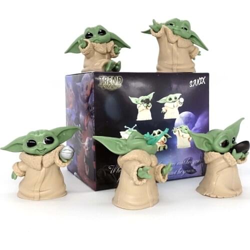 5pcs/set Yoda Baby Action Figure Toys Star Wars Yoda Master The Mandalorian Dolls Gifts for Children