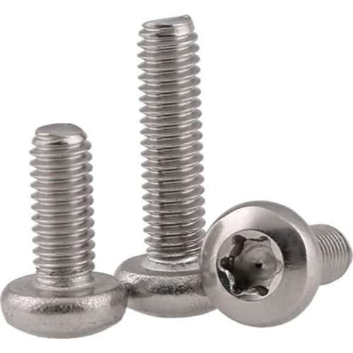 50PCS M2 M2.5 M3 M4 Pan Head Torx Screw Button Head Screws A2 304 Stainless Steel
