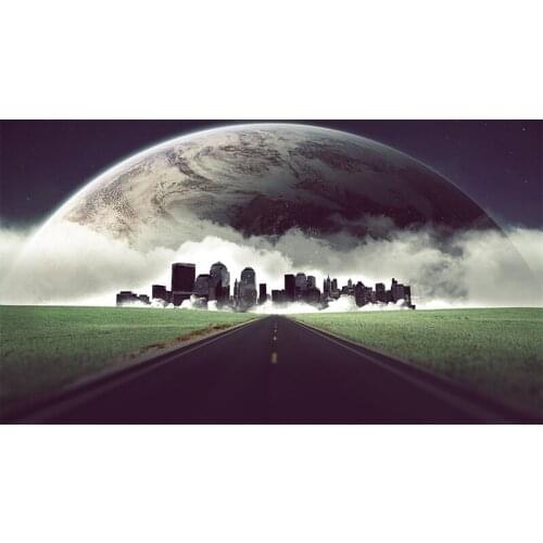 Full Round drill 5D DIY Diamond embroidery Landscape Building Moon Diamond Painting Cross Stitch Rhinestone Mosaic decoration