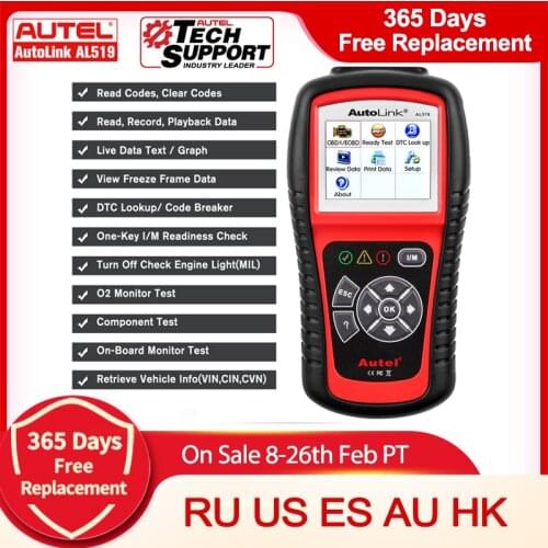 Autel AutoLink AL619 AL519 Engine ABS SRS Airbag OBD2 Code Reader Scanner Tool Genuine