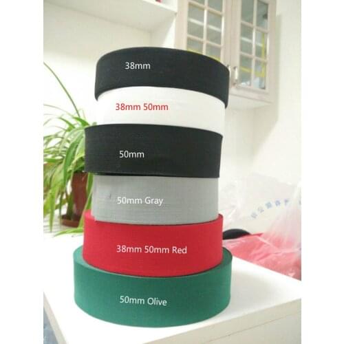 Free Shipping 5 Meters 5cm 38MM Width Elastic Webbing Band Solid Color Black White Red Gray Olive DIY Clothing Accessories