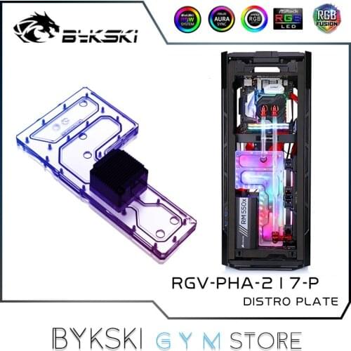 Bykski Distro Plate For Phanteks 217EX Case, 240 Radiator Water Cooling Loop Solution, 12V/5V RGB SYNC, RGV-PHA-217-P