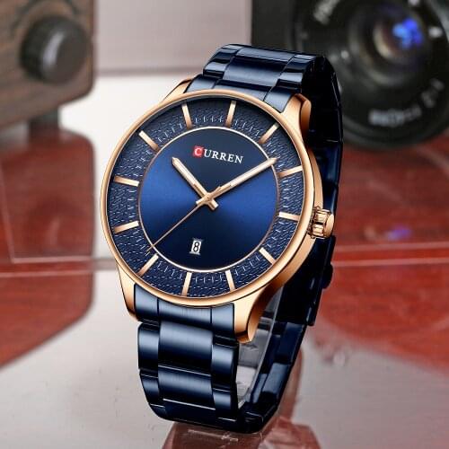 CURREN Business Watches Male Auto Date Clock 2019 Classy Quartz Wristwatch Stainless Steel Men Watch Relogio masculino