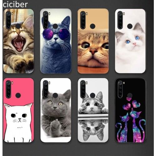 Funny Cat Phone Case for Xiaomi Redmi Note 10 9 8 7 8T Pro Mi Note 11 10 9 10T Pro Lite Poco X3 F3 M3 Soft Silicone Black Fundas