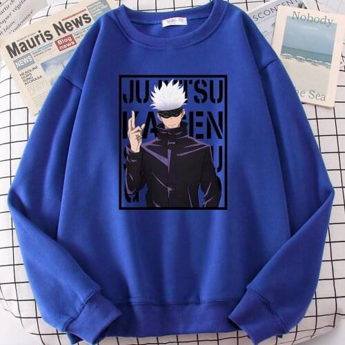 Black Jujutsu Kaisen Gojo Satoru Hoodie Cartoons Fashion Clothing For Male High Quality Tracksuits Mens Comfortable Sweatshirts
