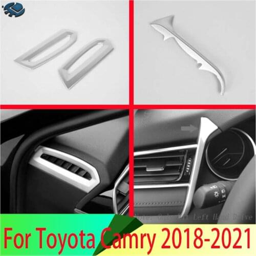 For Toyota Camry 2018 2019 Car Decoration ABS Chrome Air Vent Outlet Cover Dashboard Trim Bezel Frame Molding Garnish
