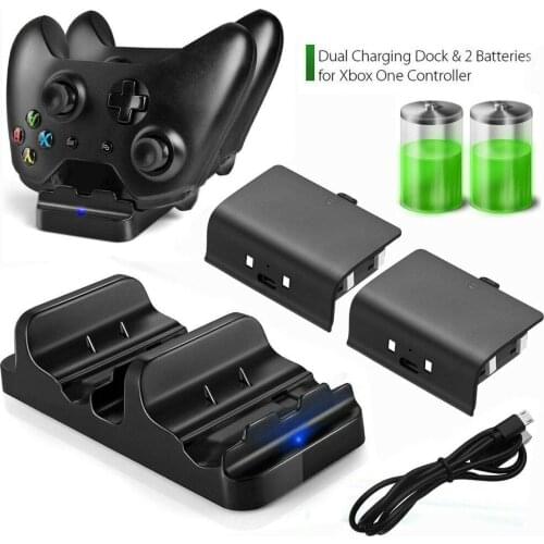 Dual Charging Dock Station Controller Charger+2Rechargeable Battery For Xbox One