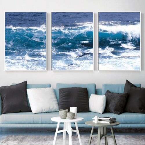 EECAMAIL 2018 New 5D Diamond Painting Full Diamond Modern Simple Waves landscape Diamond Embroidery Hanging Pictures