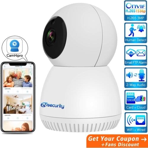 1536P FHD Wifi Mini PTZ Camera Wireless Home Security IP Camera Auto Tracking Cloud SD Card IR Night Vision Wired Camera CamHi