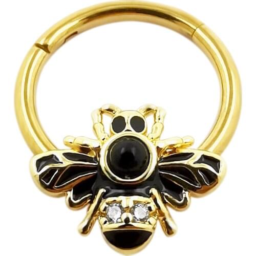 JHJT 16G 10mm Hinged Segment Nose Ring Hoop Piercing Septum Nose Studs Cubic Zirconia Women Men Earrings Piercing