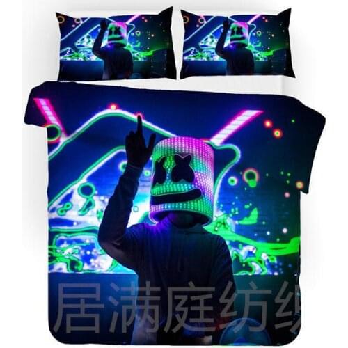Hot DJ Marshmello 3D Bedding Set Printed Duvet Cover Pillowcase Twin Full Queen King Bed Linen Bedclothes Comforter Cover Sets