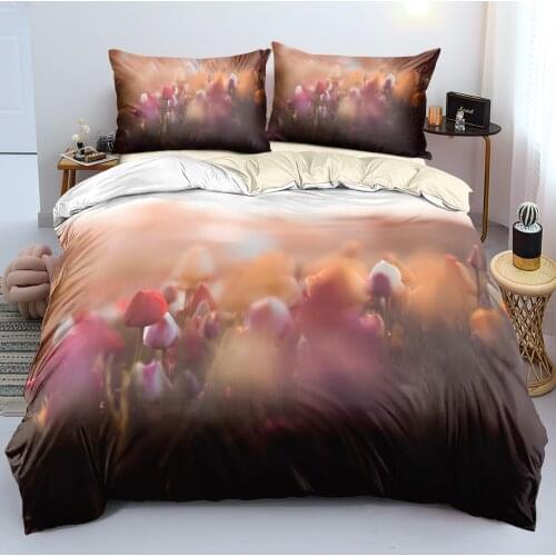 Red Rose Duvet Cover Sets Microfiber Bedding Set Flower Quilt Case Pillowcase King Queen Full Twin Double Single Size Bed Linen