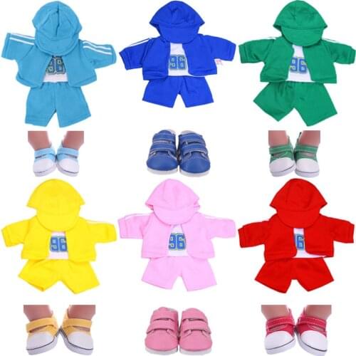 Doll Clothes Four-Piece Sports Jersey&Hat & Sports Shoes For 18 Inch&43 Cm Dolls&New Born Baby Generation Girls Birthday Gifts