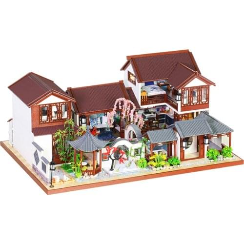 Doll house Furniture Wooden Miniature DIY Kit with Music Box Assemble Crafts Toy Best Birthday Gift For Children Girl