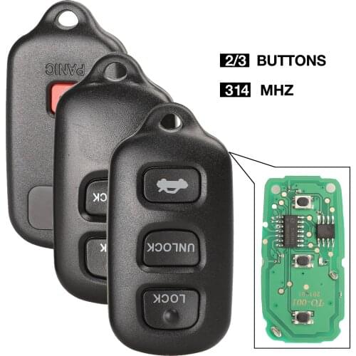 Kutery 10X 315mhz Remote Car Key fob 2/3 Button+ Panic for Toyota HYQ12BBX Highlander GQ43VT14T Camry Solara Corolla Sienna