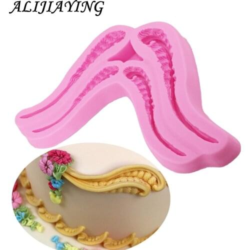 Top Sale DIY Sugar craft Cake Vintage Relief Border Silicone Mold lace Fondant Mold Cake decorating Tools Gum paste Mold D0890
