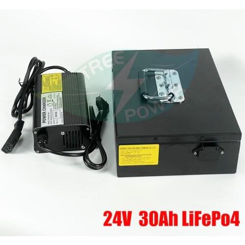 Lifepo4 24V 30AH Battery 24V 50ah lifepo4 lithium baterias BMS for 1200w scooter fishing lamp EV inverter solar + 5A Charger