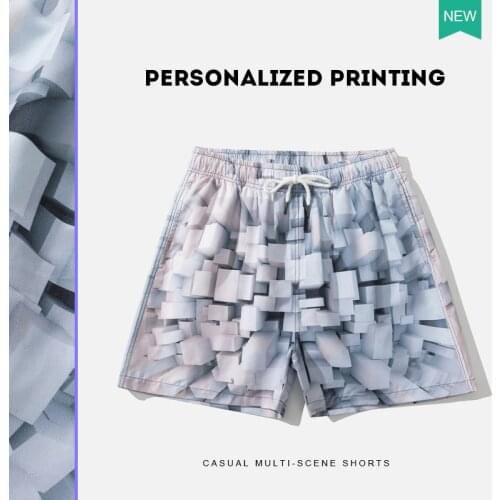 Fashion Printe Beach Shorts Men Summer Swimwear Quick Dry Swimming Trunks Surffing Boxer Board Shorts Swimsuits Maillot De Bain