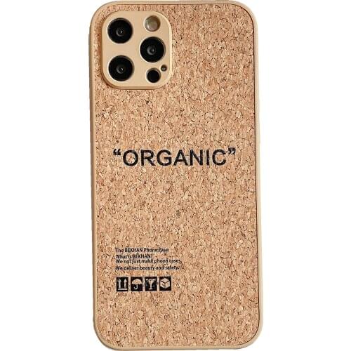 Cork Organic Wooden Style Phone Case for IPhone 12 Pro Max Mini 11 8 7 6 Plus XS Max XR X SE Soft Silicone Covers Phone Cases