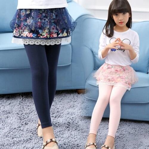 New Arrival Spring Autumn girls leggings Girls Skirt-pants Cake skirt girl baby pants kids Printed lace leggings 3-14Y