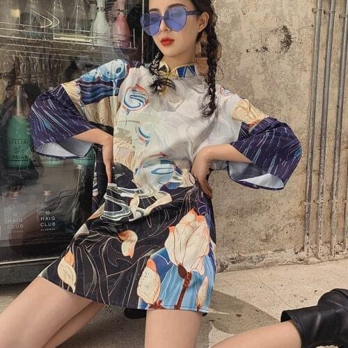 Chinese Dress Hand Painted Qipao Dresses Retro Loose Cheongsam Dress Traditional Chinese Style Cheongsams Modern Qipao