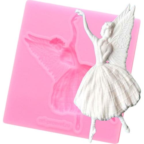 Flower Fairy Silicone Mold Cupcake Topper Baby Birthday Fondant Cake Decorating Tools Chocolate Gumpaste Molds Candy Clay Mould