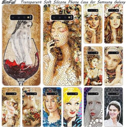 Hot Abstract beauty art Soft Silicone Case For Samsung Galaxy S10 S9 S8 Plus S7 Edge A6 A8 Plus A7 A9 2018 A5 2017 Fashion Cover