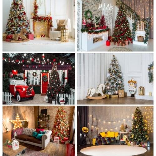 Vinyl Christmas Photography Backgrounds Tree Gift Children Baby Portrait Photo Backdrop For Studio Photocall Props 21519HDY-05