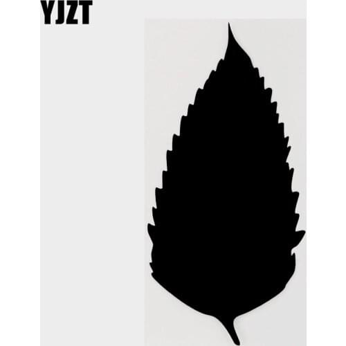 YJZT 6.6CM×13.6CM Fun Plant Leaf Silhouette Vinyl Car Sticker Decal Black/Silver 18B-0295