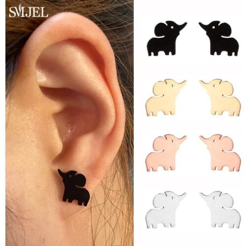 Stainless Steel Animal Enthic Elephant Stud Earrings for Women Cartoon Elephant Earrings Fashion Jewelry boucle d'oreille Gifts