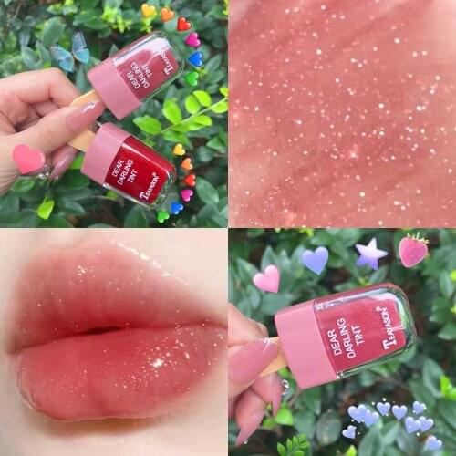 5PCS/Box Lip Gloss Kit Ice Cream Fruit Lip Glaze Mirror Non-stick Cup Lasting Waterproof Liquid Lipstick New Gift TSLM1