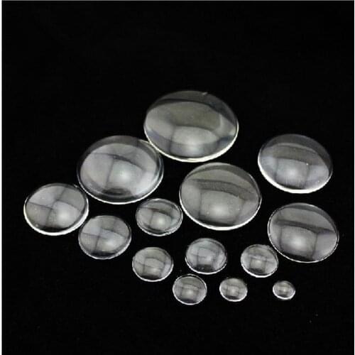 100pcs 14mm Round Clear/Transparent Glass Cabochons/Cover Cabs,Pendants Domed for Photos,Cabochons, or Art,For Base Setting Tray