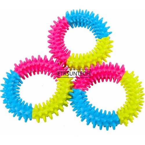 100pcs Pet Toys Dog Biting Ring Toy Soft Molar Rubber Dog Toy Pet Bite Cleaning Tooth Toy Pets Tool