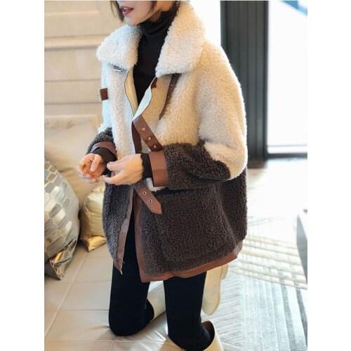 2020 Winter Women High Quality Faux Rabbit Fur Coat Luxury Long Fur Coat Lapel OverCoat Thick Warm Plus Size Female Plush Coats
