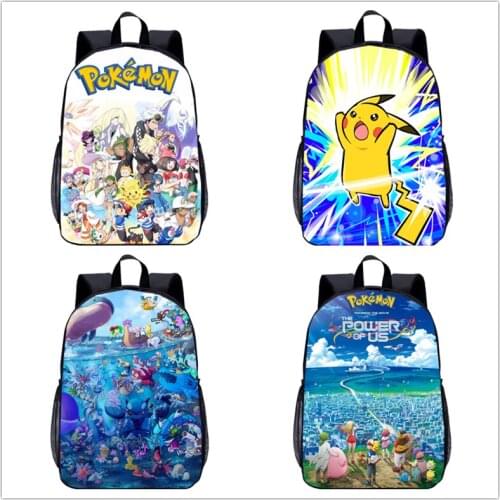 2021 Pokemon Pikachu School Bag Children Boys Backpack Kids Children Cartoon Bags Fashion Children School Travel Bags Gift