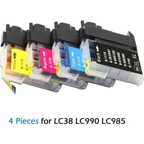 4pcs LC38 LC985 LC990 LC39 LC975 Compatible Ink Cartridges for Brother DCP-J125 DCP-J315W DCP-J515W MFC-J415W MFC-J410 Printer