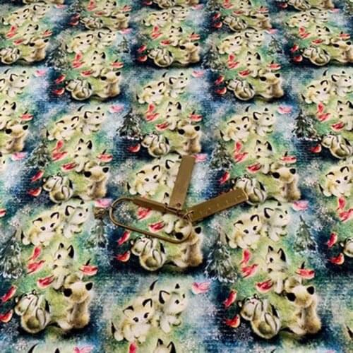 50x105cm Adorable Small Cats Printed Cotton Fabric Design 019 Fabric Patchwork for Cloth Dress Party Home Decor