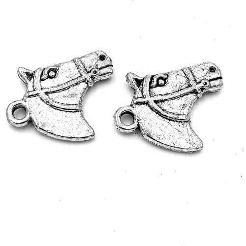 30pcs Horse charms pendant 20x16mm antique silver ornament accessories jewelry making craft base material