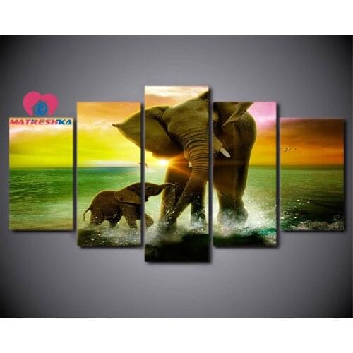 Diamond embroidery animals Elephant mosaic pictures 5d diy diamond painting triptych Diamond cross stitch pictures mini drill
