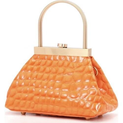 Crocodile Leather Fall Large Handbag Niche Retro Clip Fashion Bag Summer Shoulder Bags Vintage Gilt Portable Removable Hook Bag