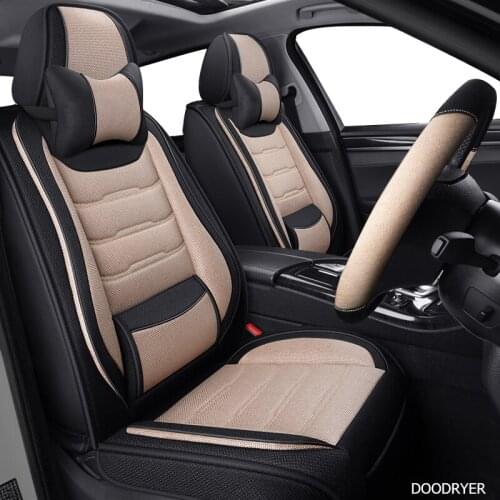 DOODRYER flax car seat covers For mitsubishi pajero sport lancer asx 2011 outlander l200 colt car protector seat cover cars