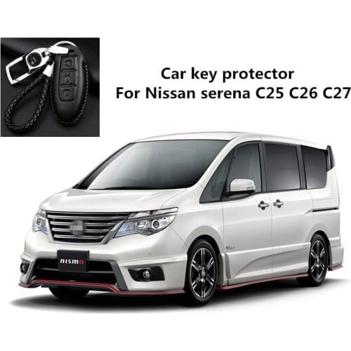 Car key case For Nissan serena C25 C26 C27 leather key case key protector serena remote control case hand-sewn