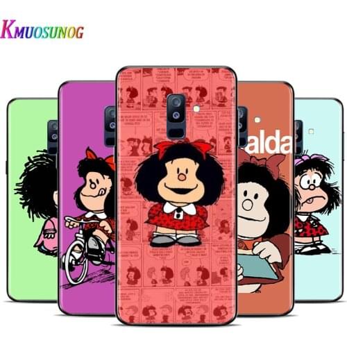 Lovely Hot Mafalda For Samsung Galaxy A3 A5 A6 A7 A8 A9 A6S A8S A9S Star Plus 2016 2017 2018 Black Silicone soft Phone Case